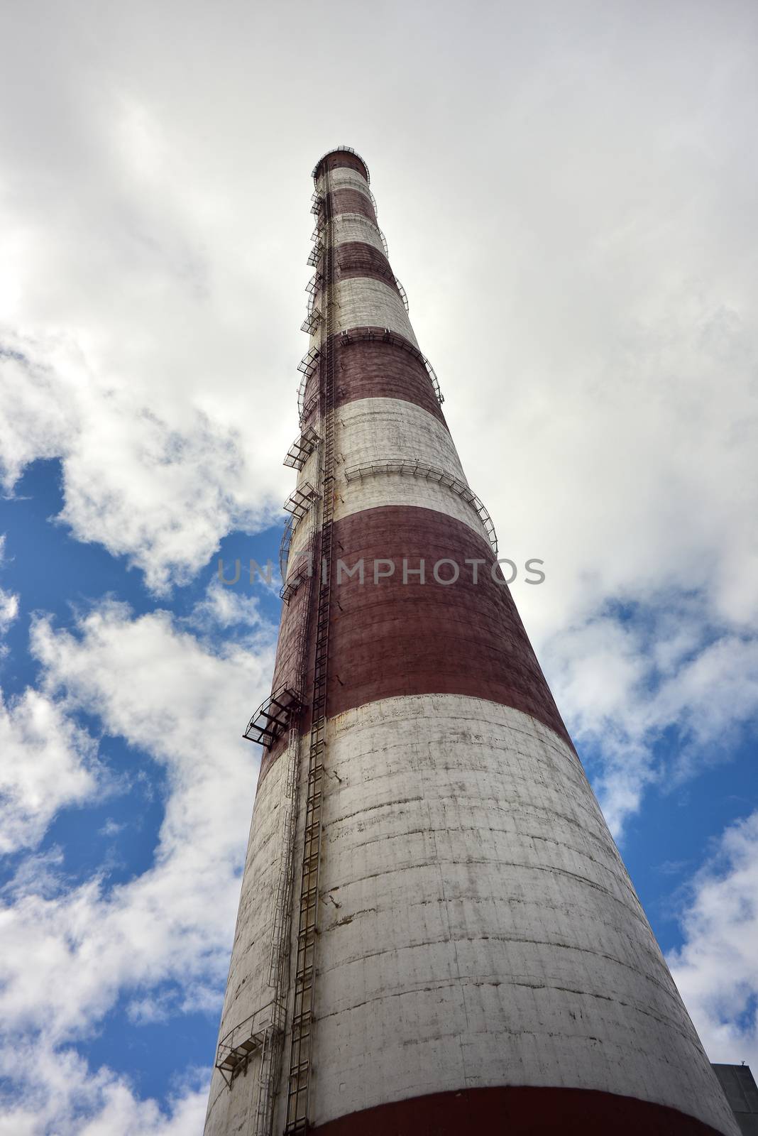 Pipe operating thermal power plant under sky  hi resolution