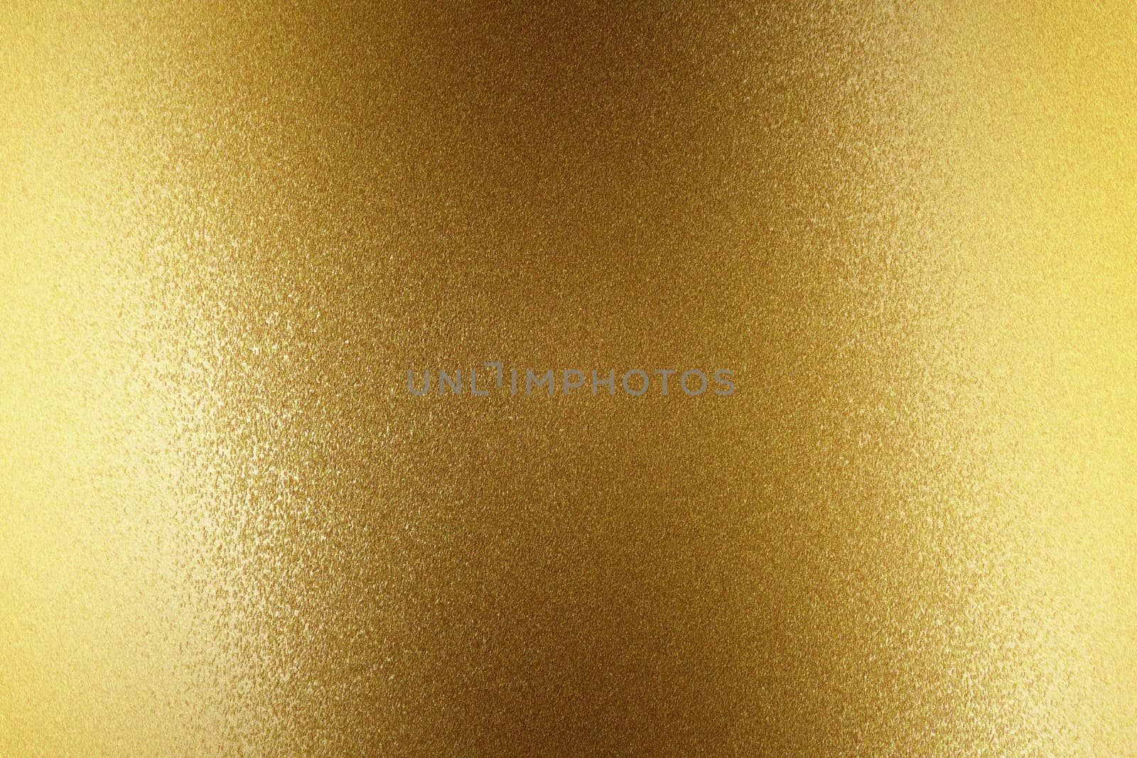 Light shining on gold steel wall, abstract texture background