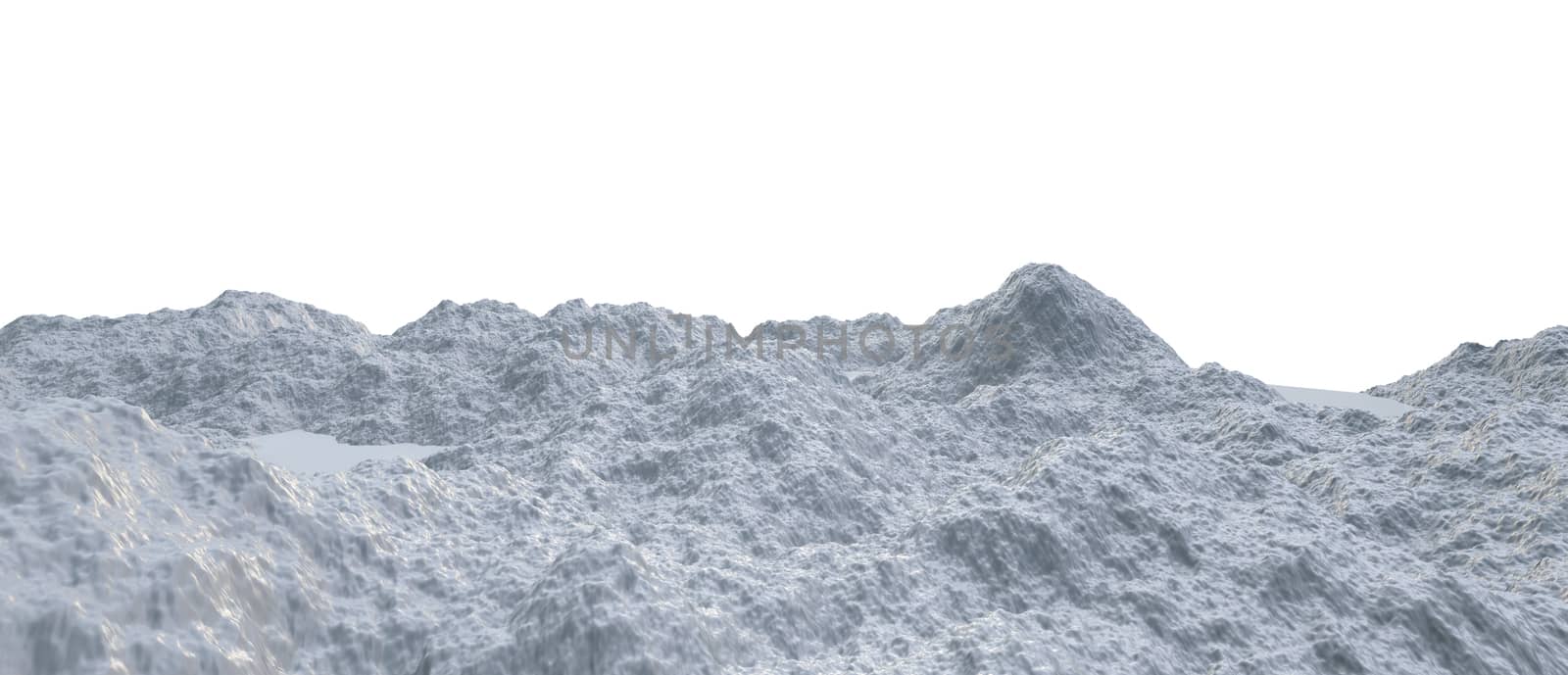 Abstract White Landscape Background. 3D illustration. Microdisplace