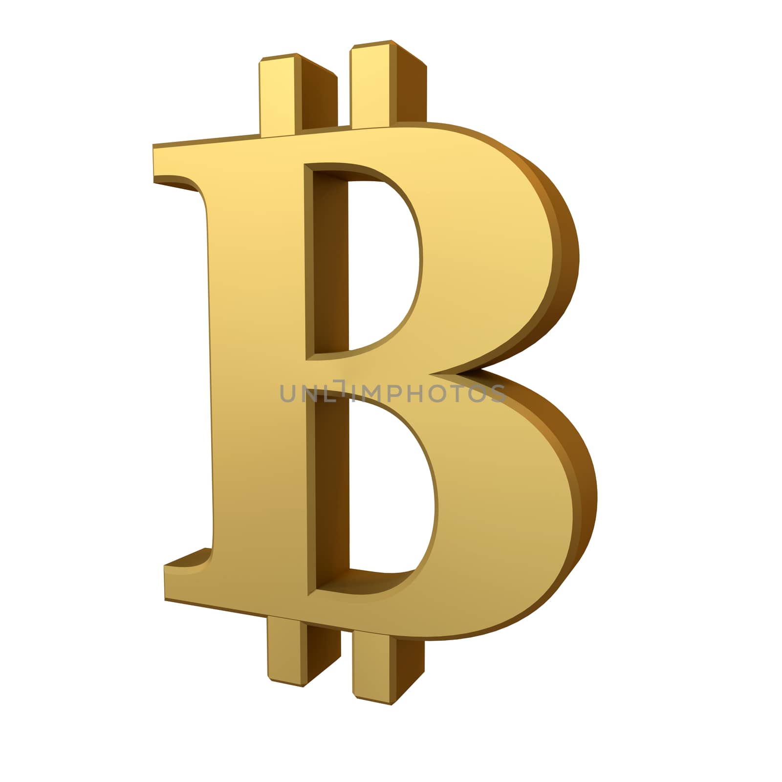 Golden Bitcoin sign by dengess