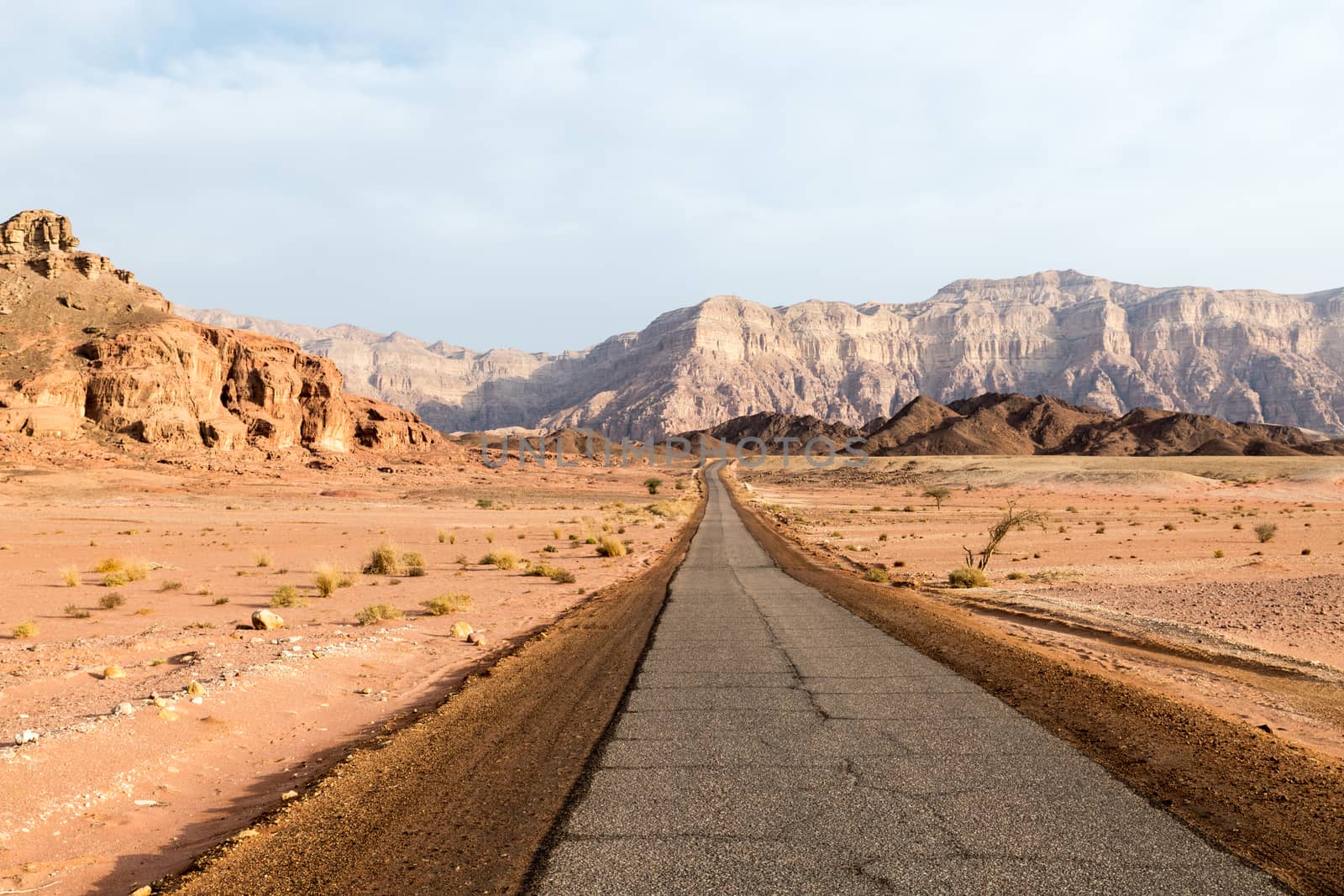 road in timan national park in south israel near eilat