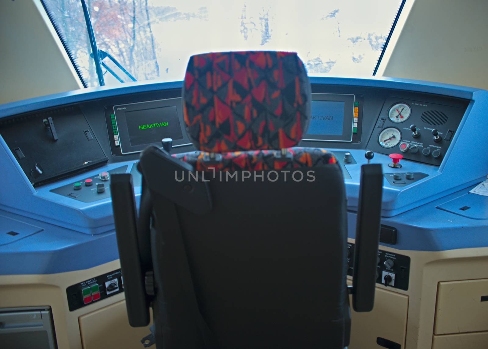 Inside look at modern train driver cabin by sheriffkule