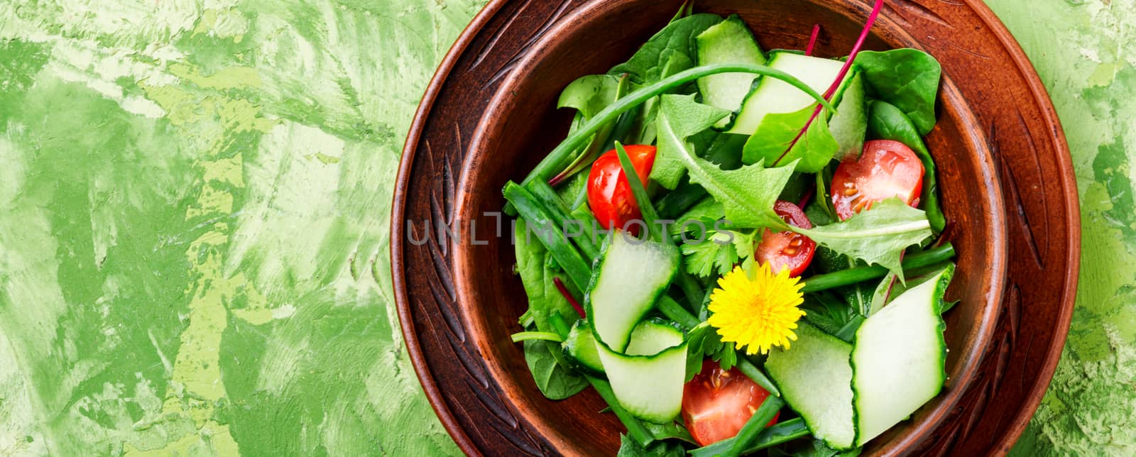 Spring salad with fresh herbs by LMykola