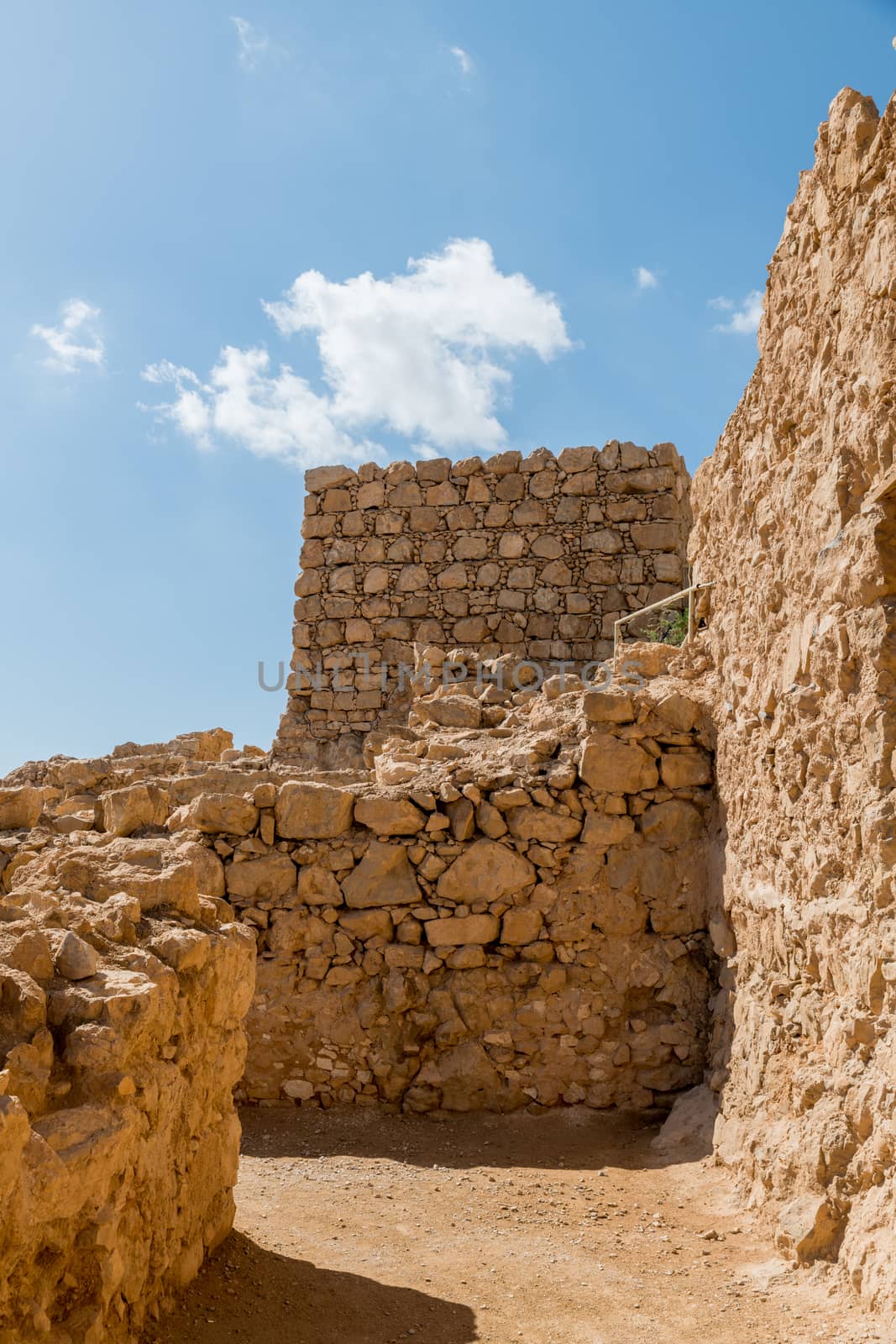 Ruins of the ancient Masada fortress in Israel,build by Herod the great