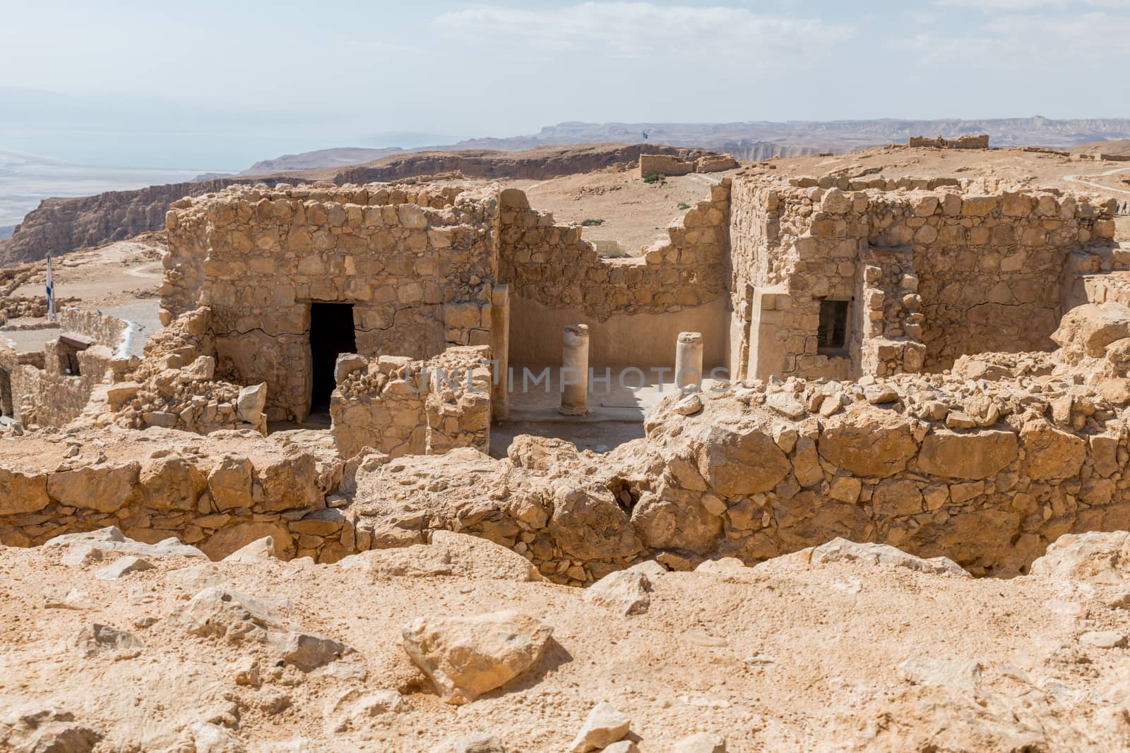 Ruins of the ancient Masada fortress in Israel,build by Herod the great