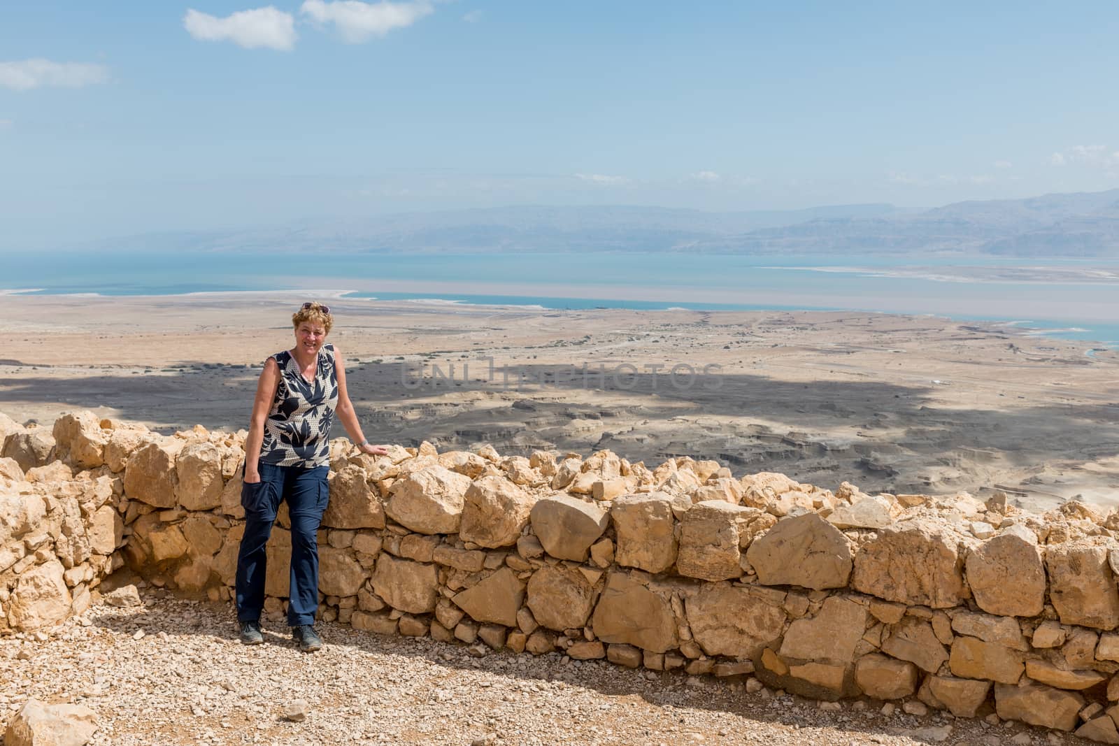 woman at masada national park by compuinfoto