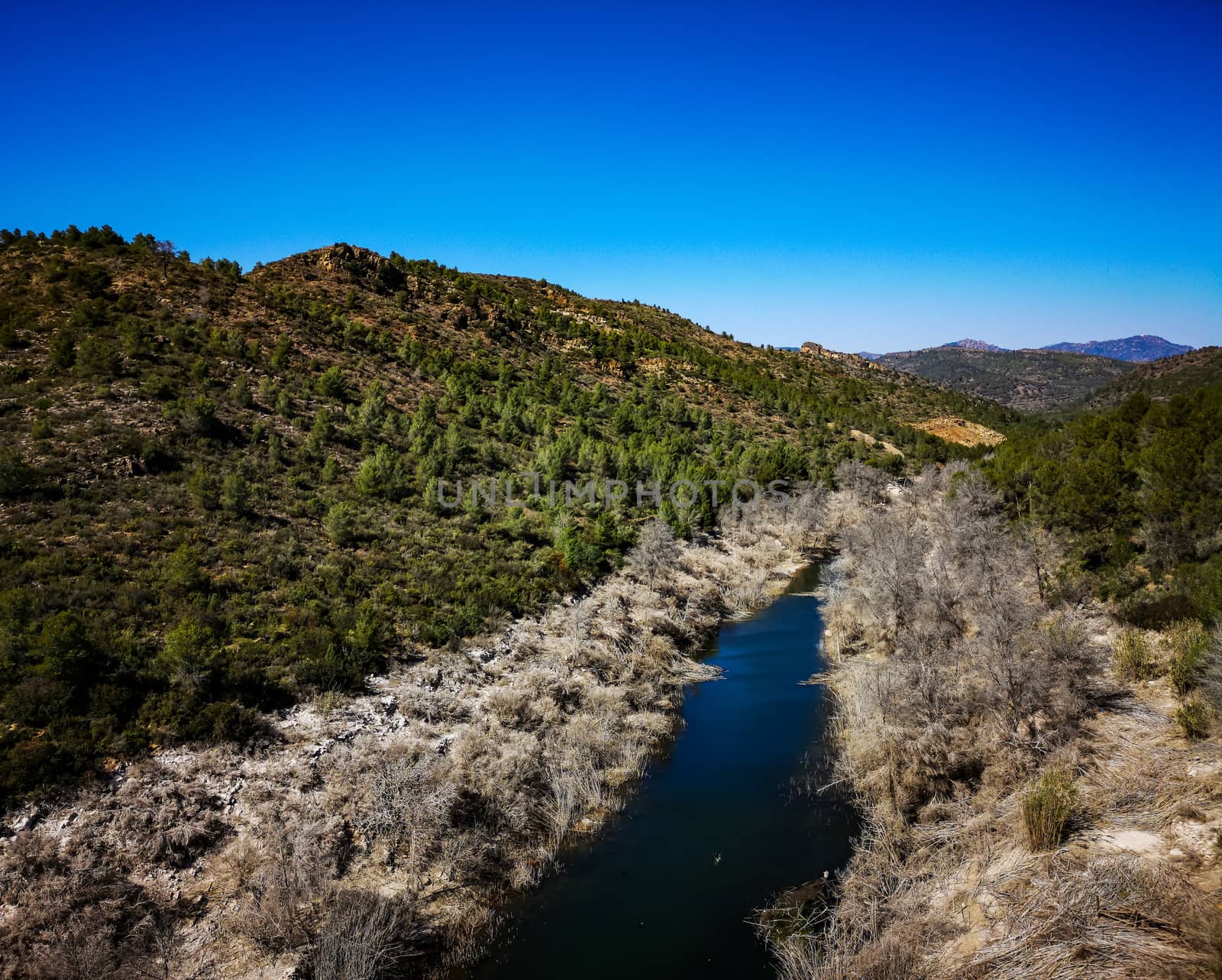 View of the Palancia River dam upon arrival in Algar