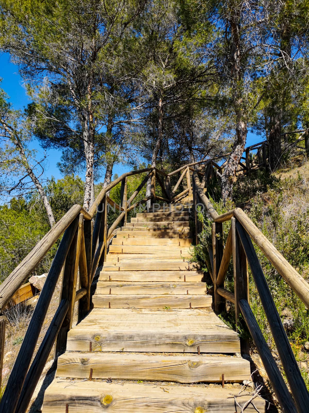 View of the access stairs to the Algar Dam