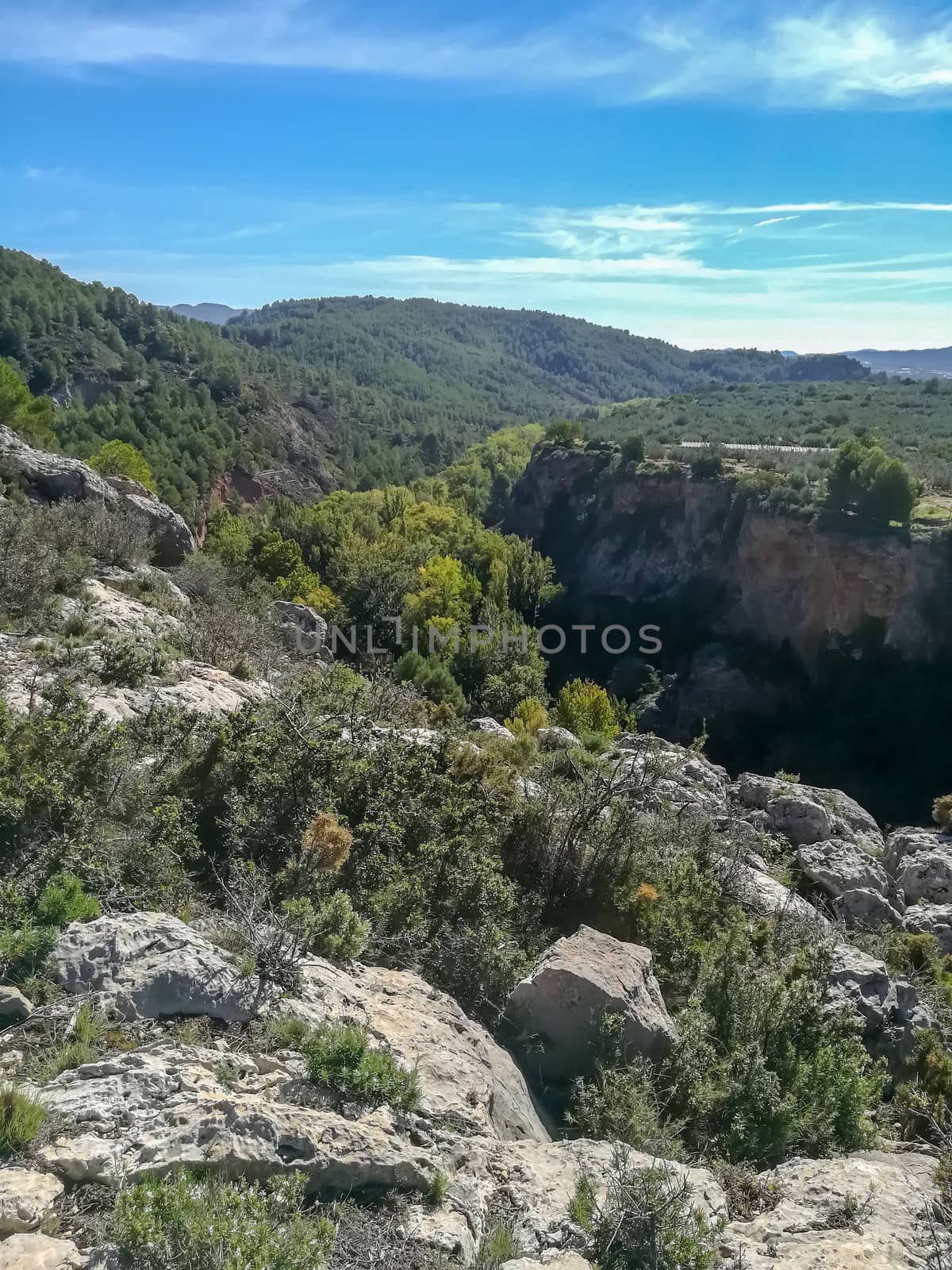 View of the canyon formed by the river Palancia as it passes through Navajas