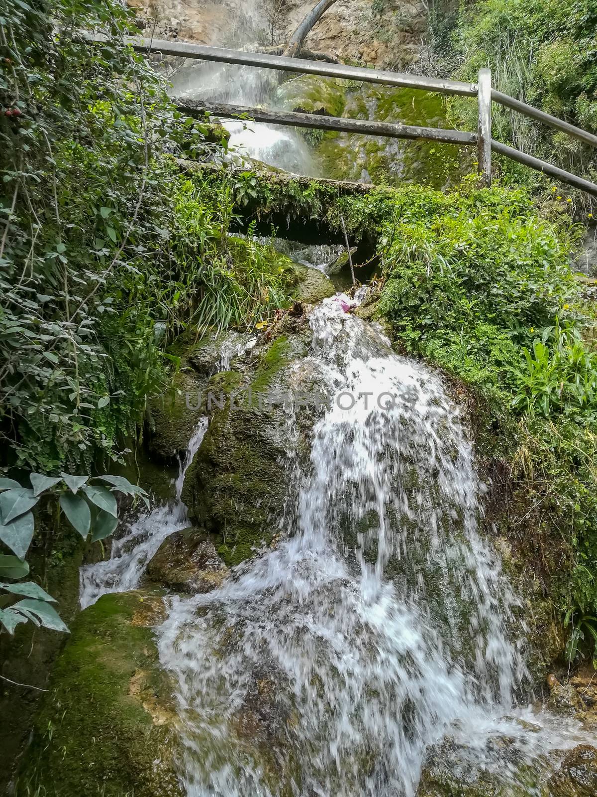 View of the waterfall of the Salto de la Novia in Navajas