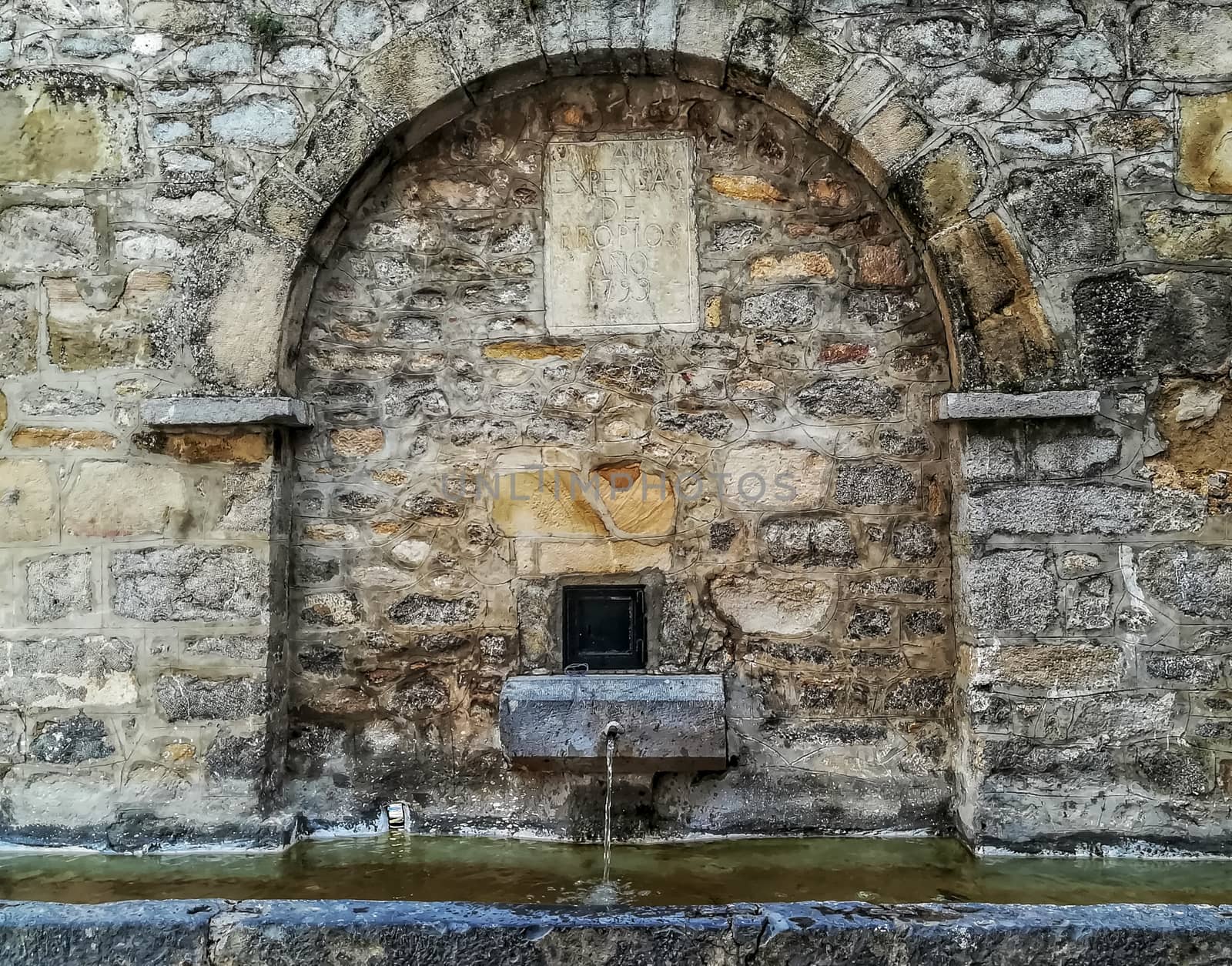 View of old fountain in the village of El Toro