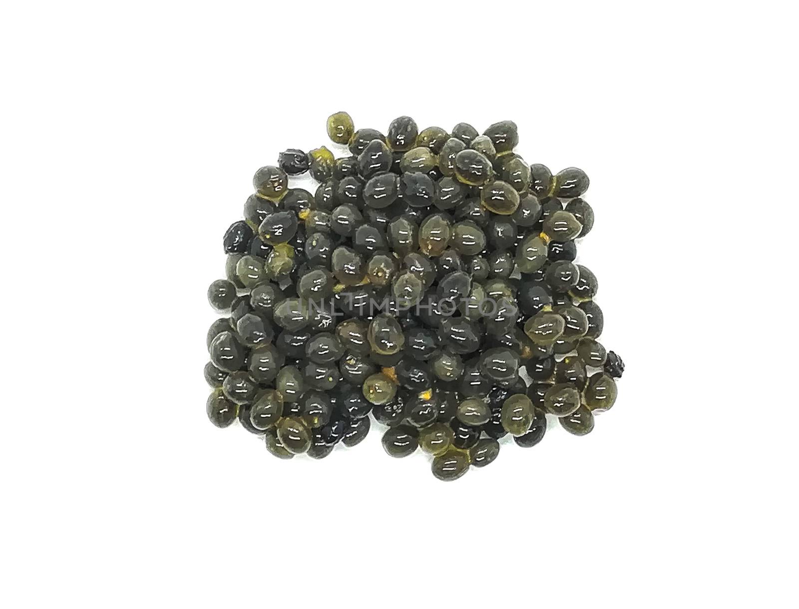 Forest fruits in composition on white background