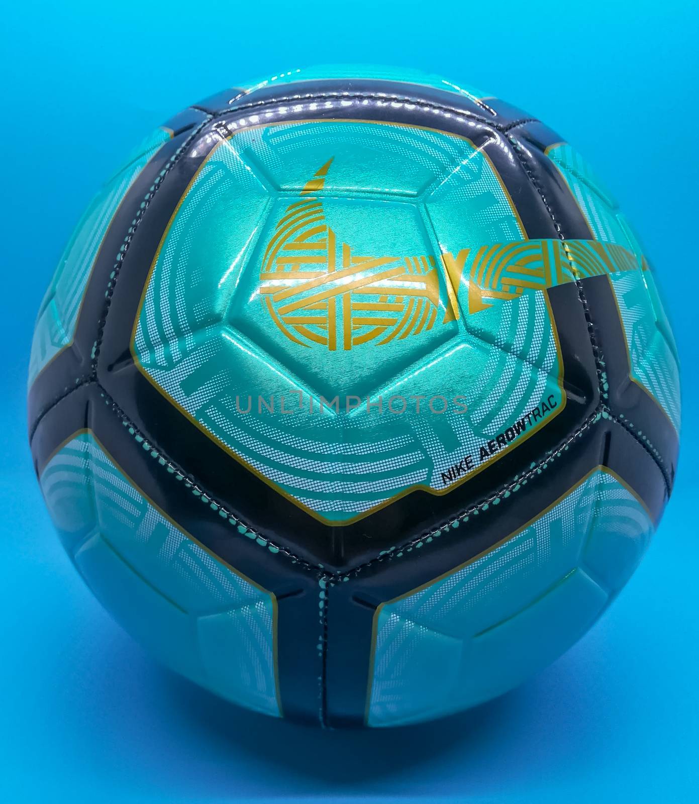 Burriana, Spain 11/06/18: Nike ball on blue background