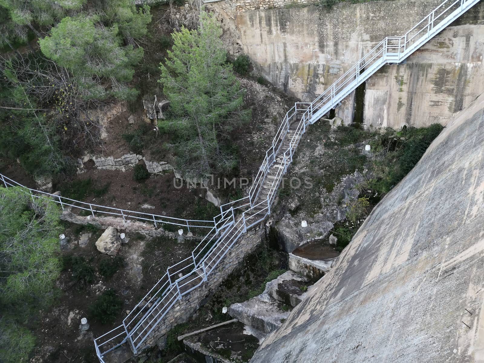 View of the lower part of the Regajo dam in Navajas