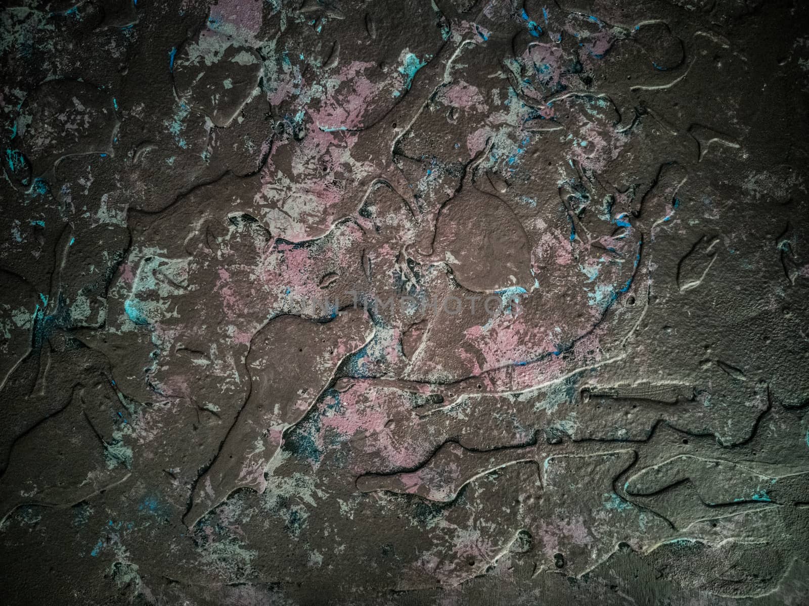 Background in dark tones with relief and rough texture