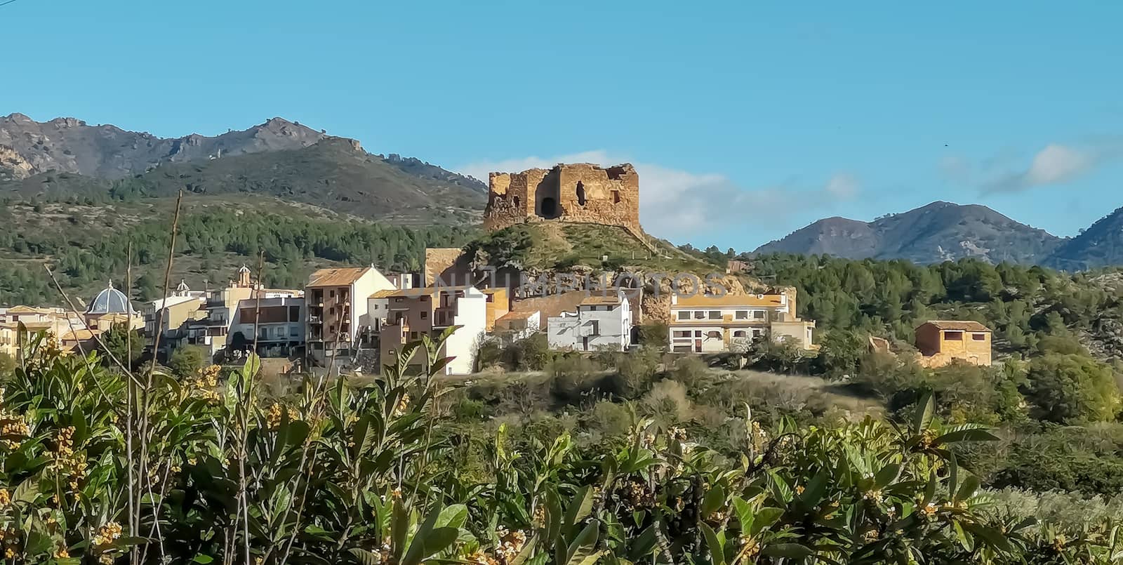 View of the old ruined castle of Castellnovo