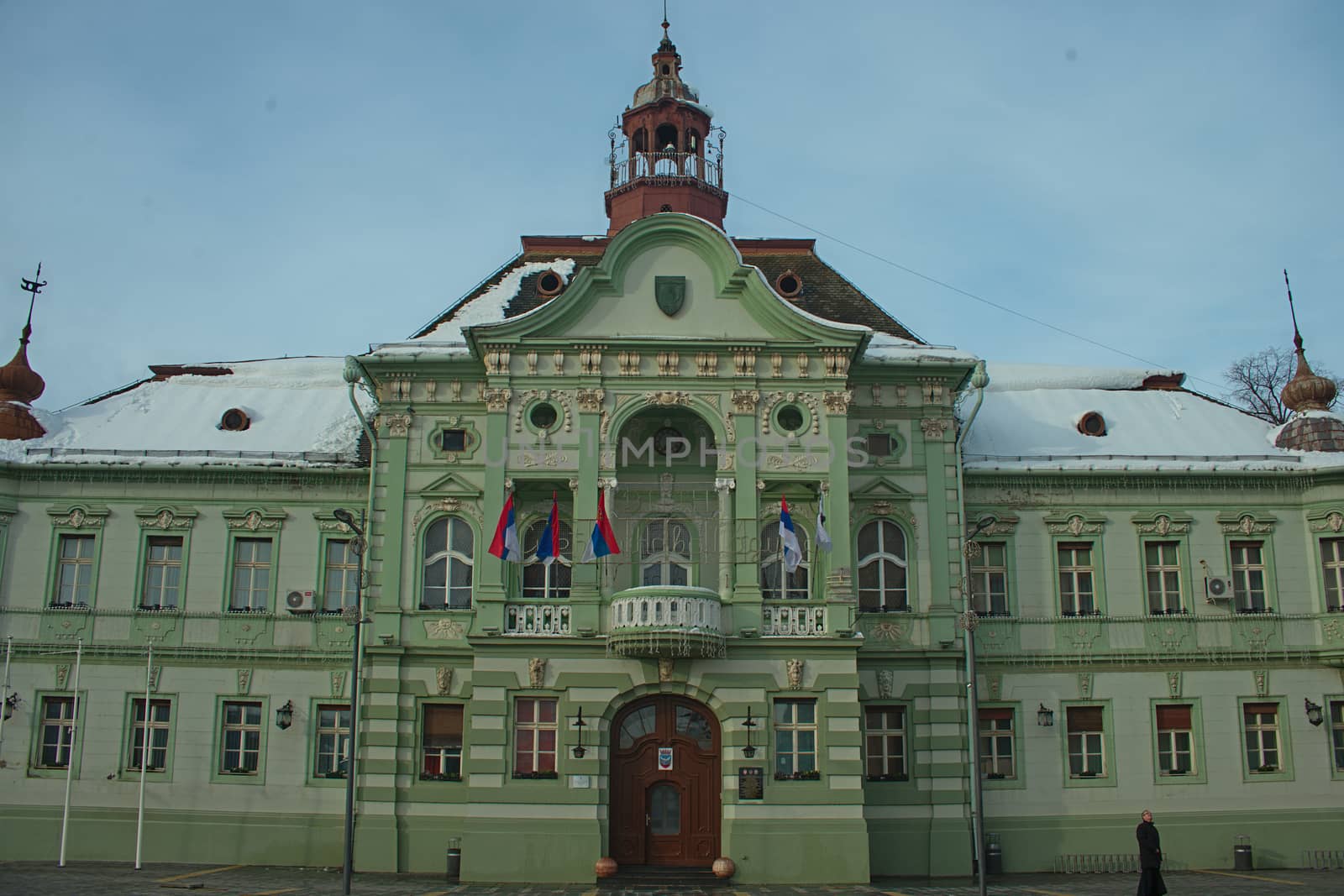ZRENJANIN, SERBIA, DECEMBER 22nd 2018 - City hall on main square