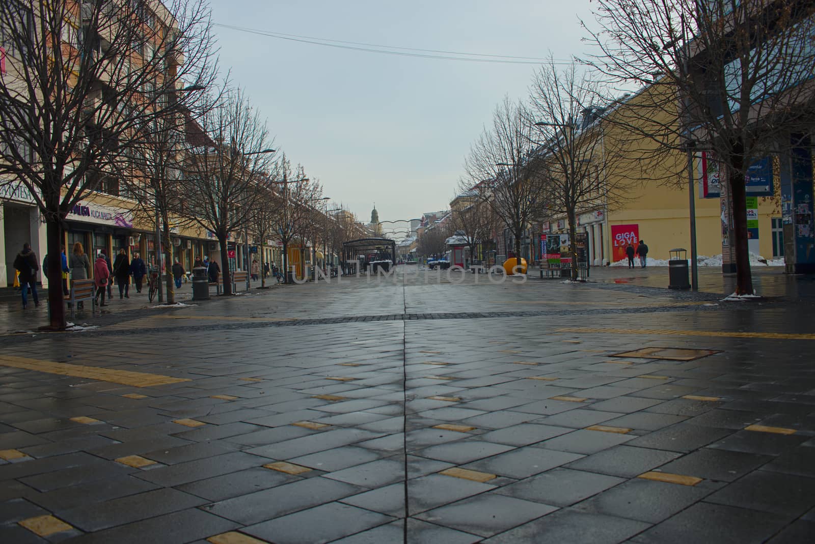 ZRENJANIN, SERBIA, DECEMBER 22th 2018 - Main promenade street by sheriffkule