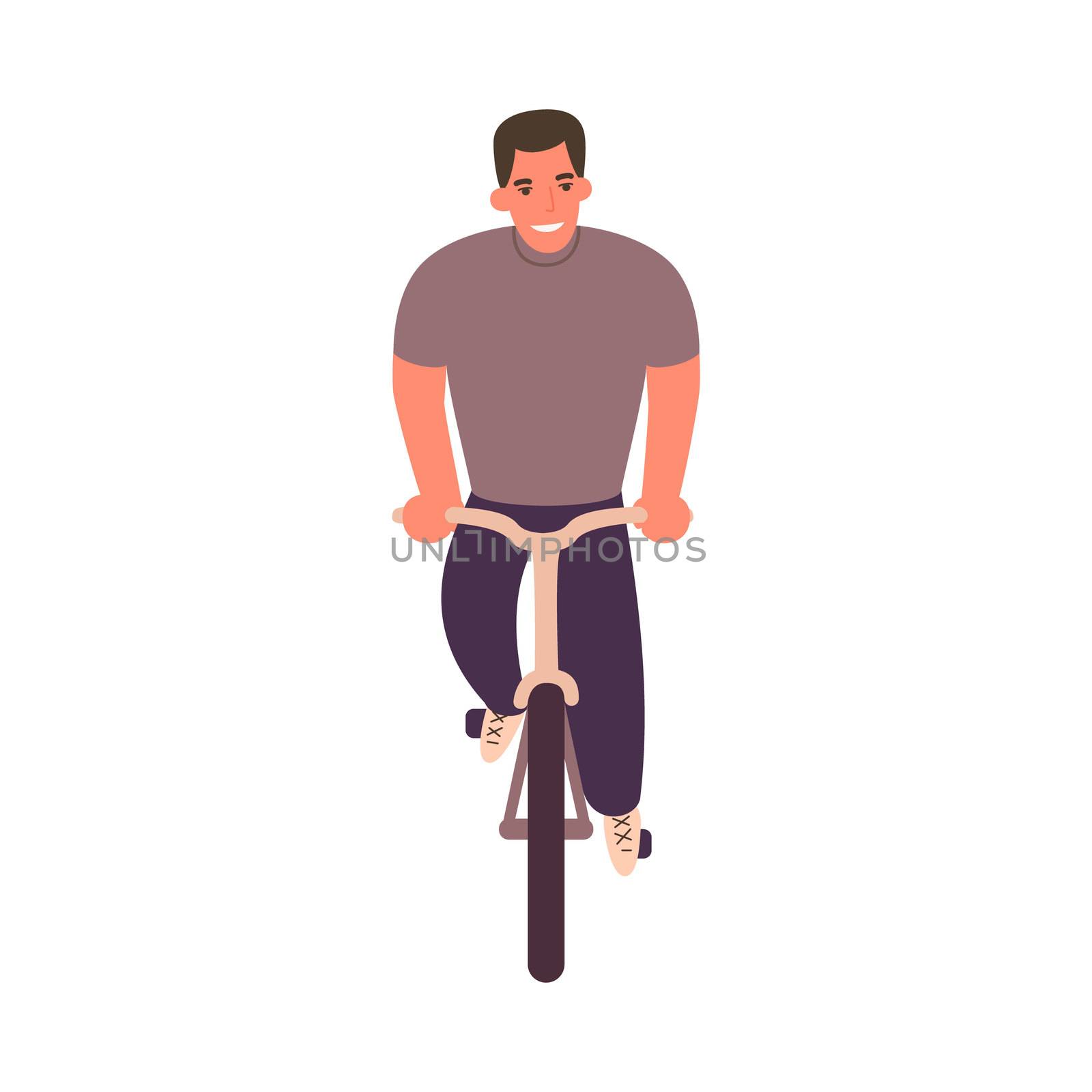 A man on a bicycle. Front view. by Elena_Garder