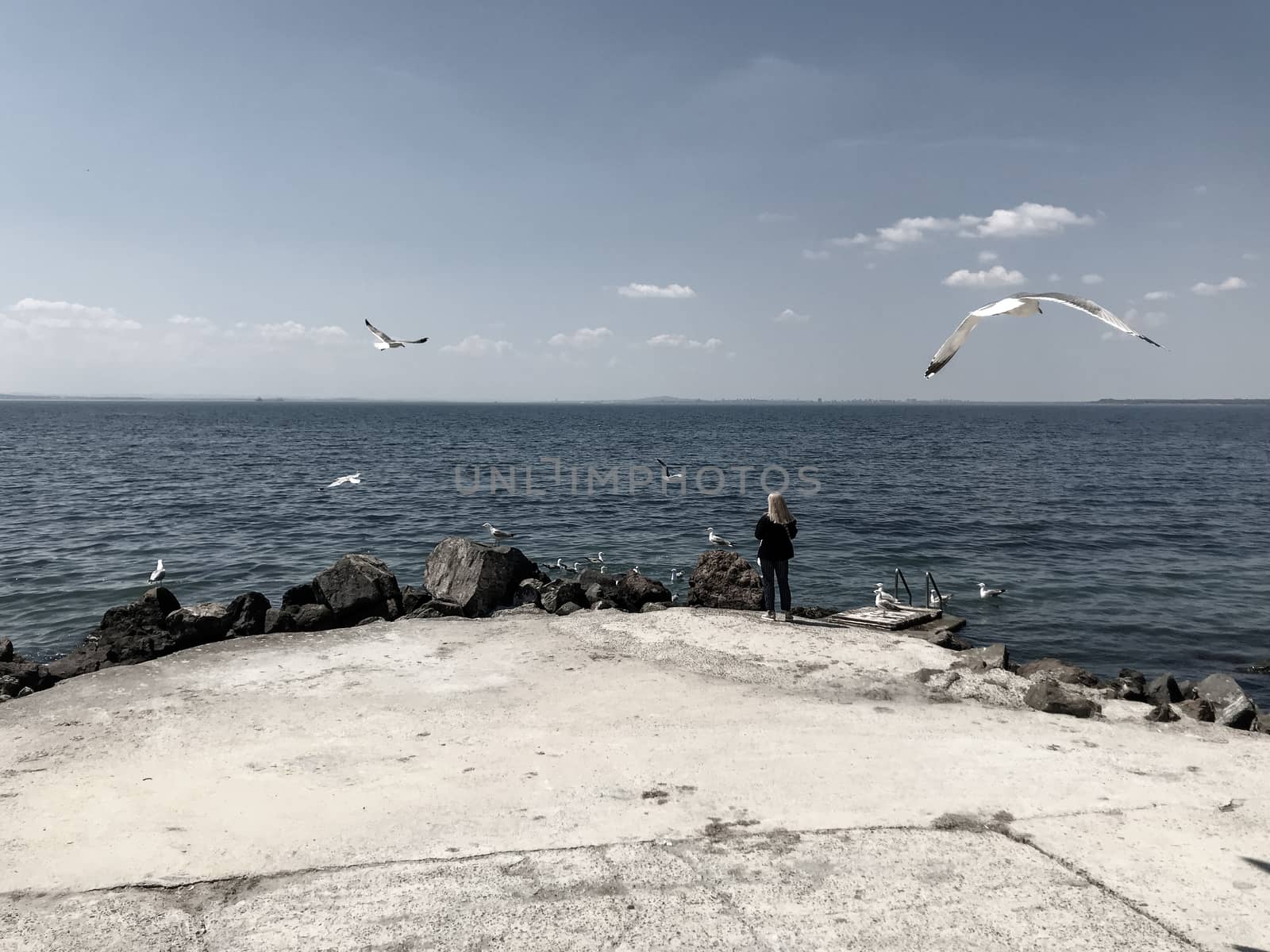 Pomorie, Bulgaria - May 02, 2019:  Beautiful View To The Sea Coast. by nenovbrothers