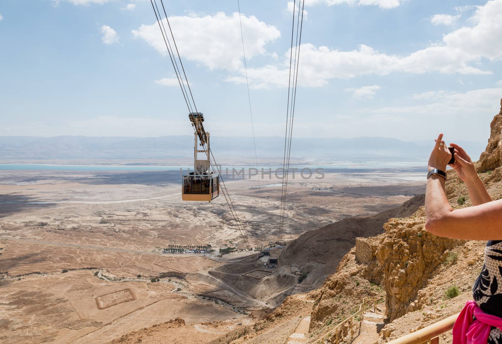 cable car up to masada in israel by compuinfoto