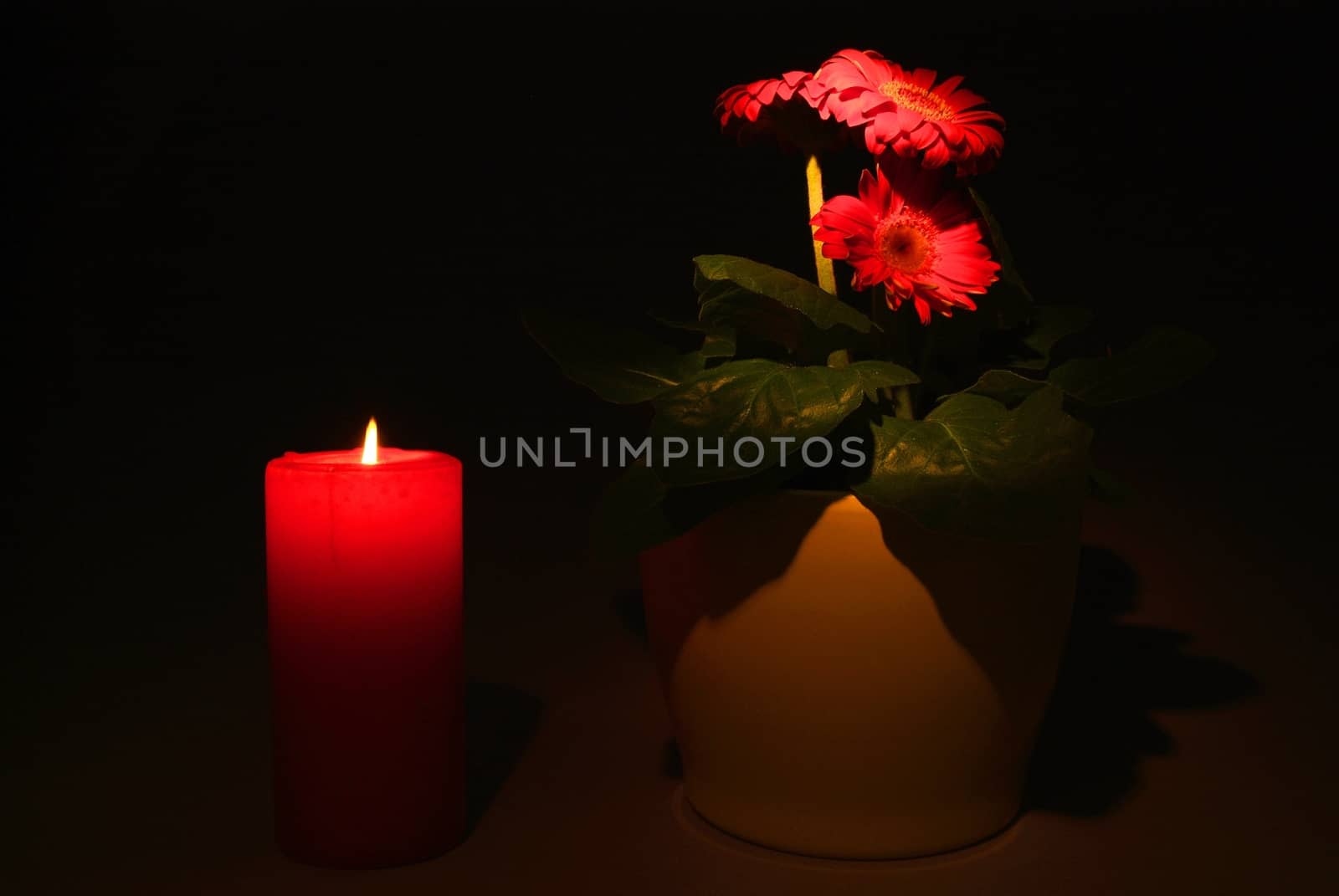 Candle flame close up on a black background by romeocharly