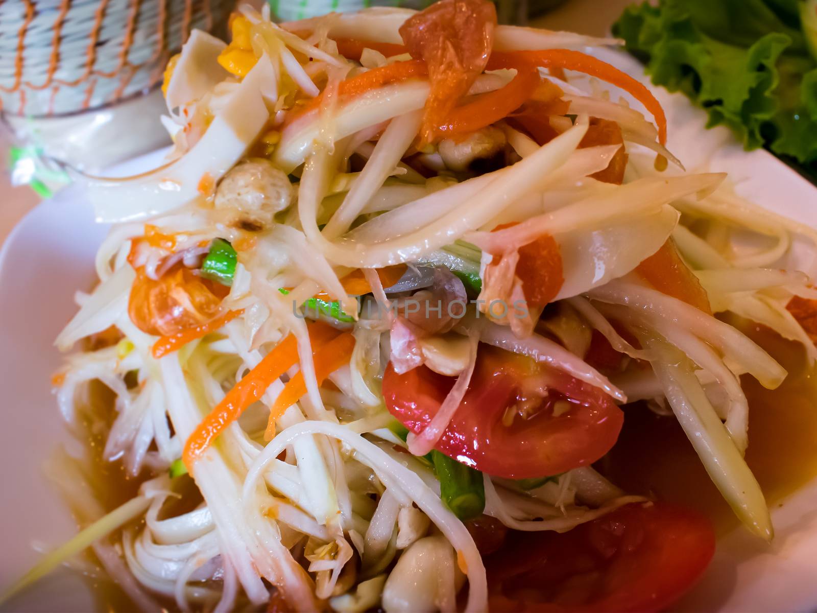 Thai Papaya Salad with Salty Eggs by seika_chujo