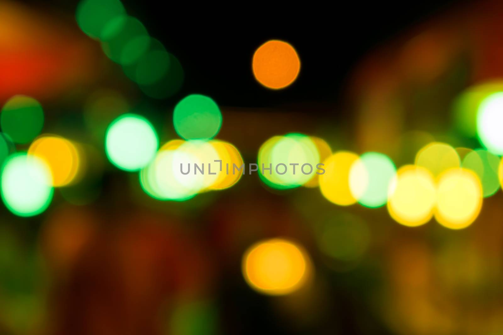 Colorful Evening Bokeh with Green, Orange and Yellow