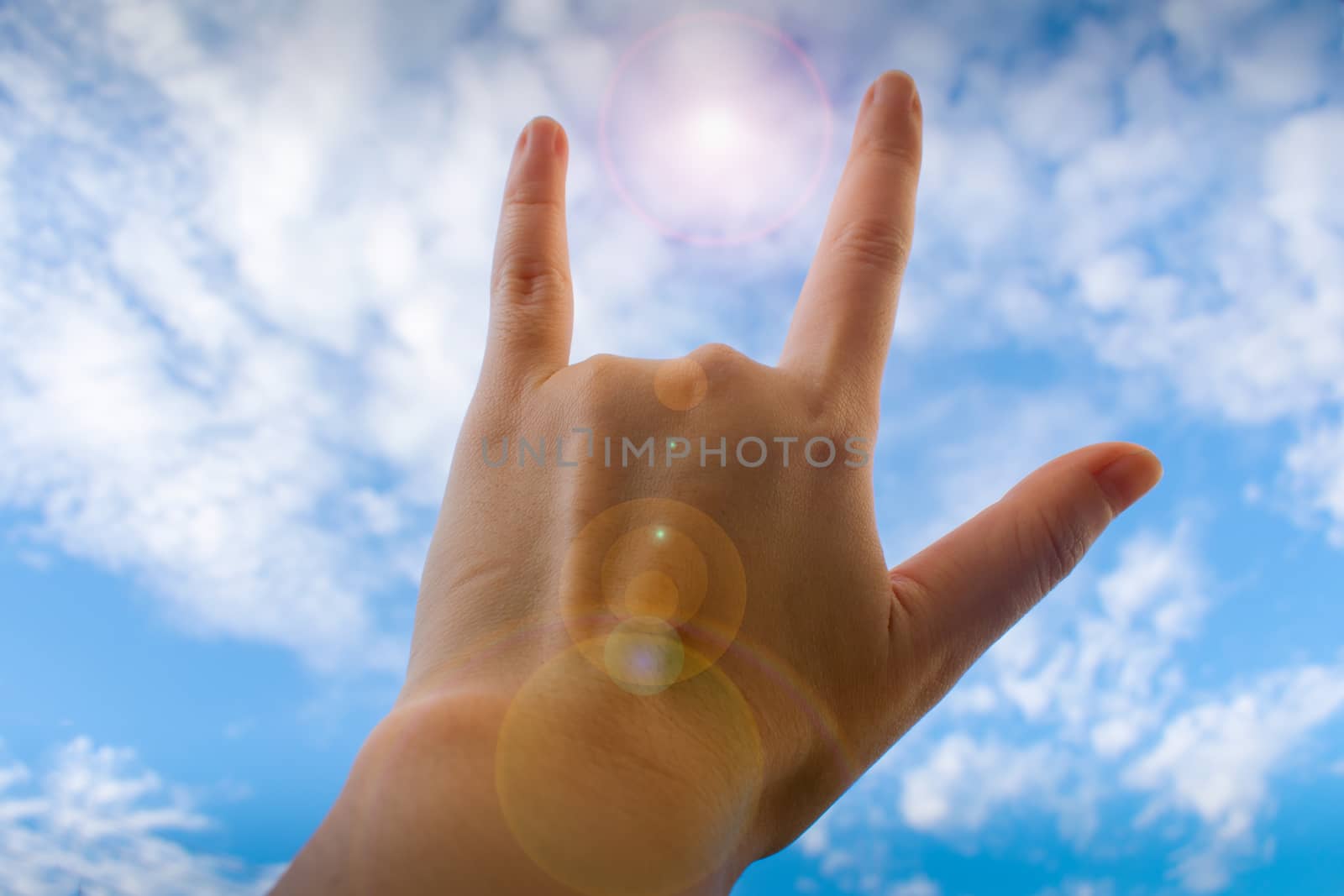 Hand High Up in the Air next to the Sun by seika_chujo