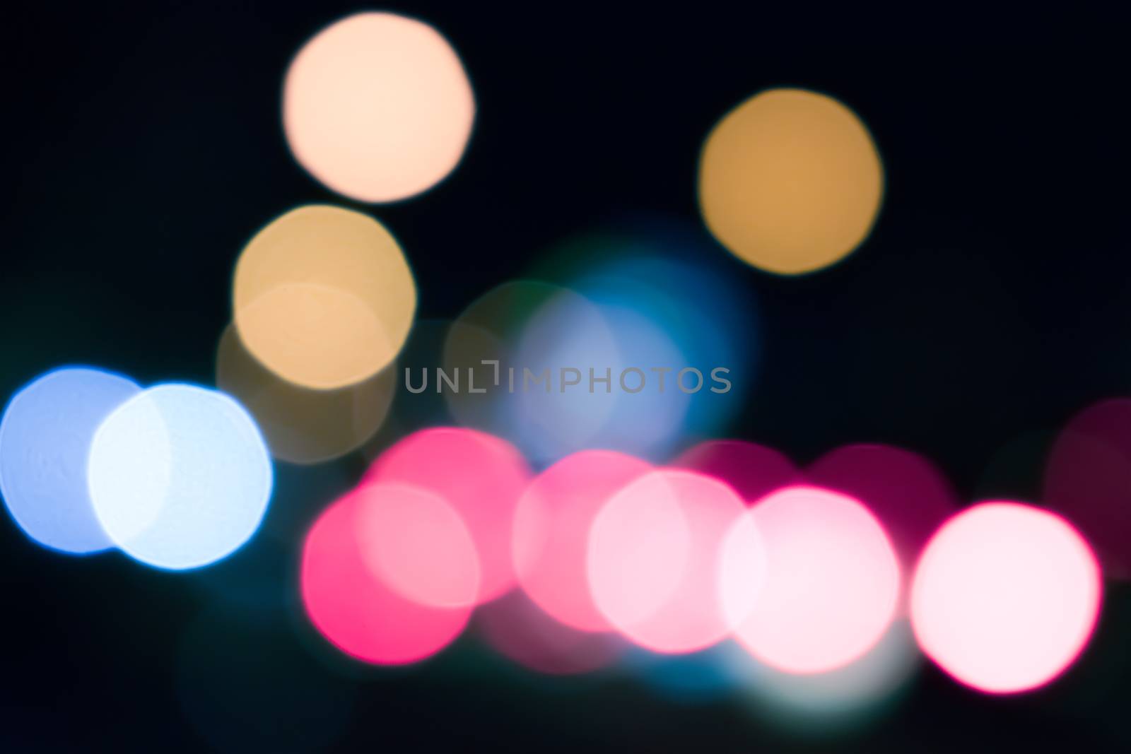 Colorful Evening Bokeh with Green, Orange and Yellow