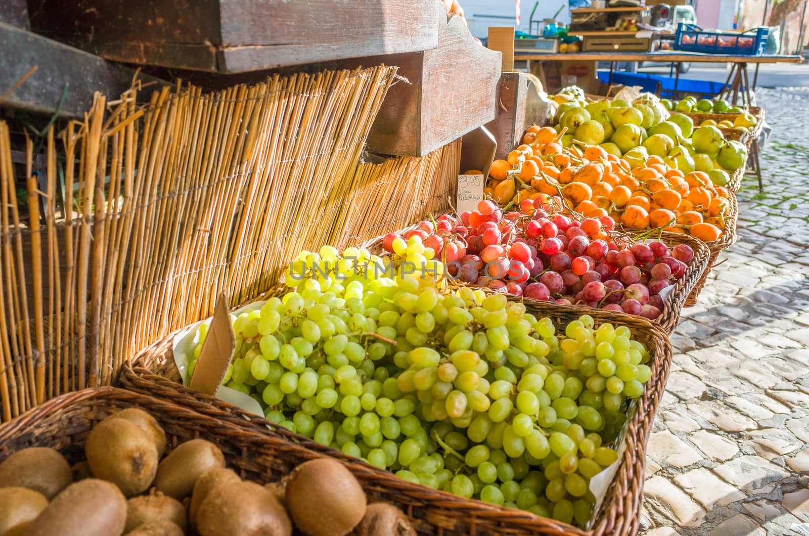 Fresh local fruits sold at local market at Sintra, Portugal