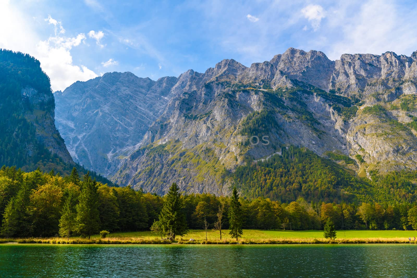 Koenigssee lake with Alp mountains, Konigsee, Berchtesgaden National Park, Bavaria, Germany by Eagle2308