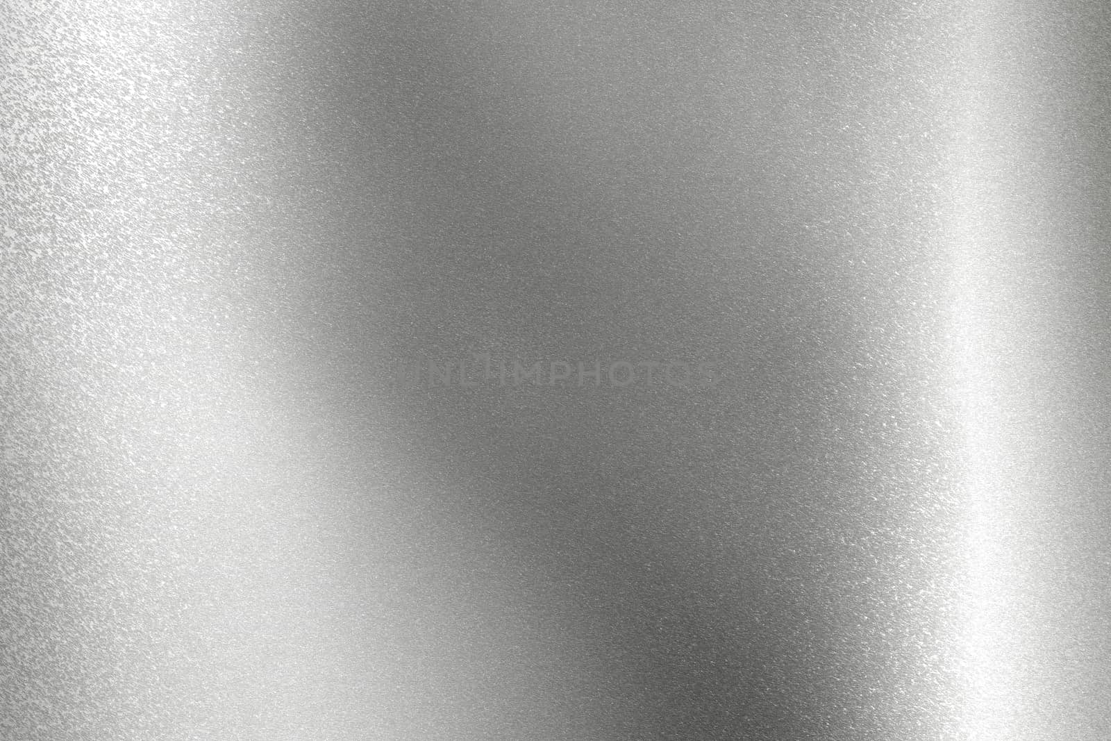 Shiny brushed silver metal sheet, abstract texture background