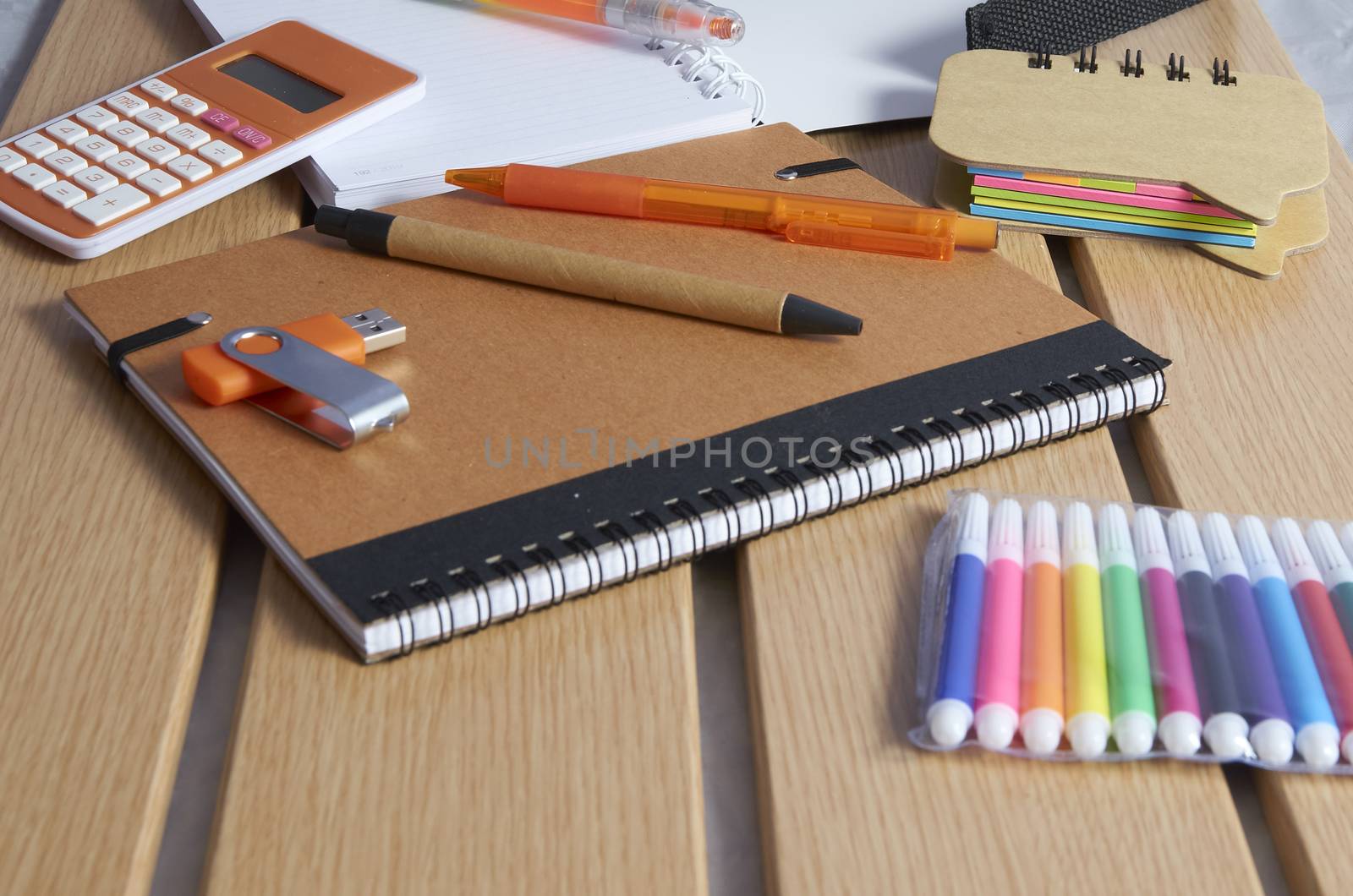 Back to school, notebooks, pens and markers by bpardofotografia