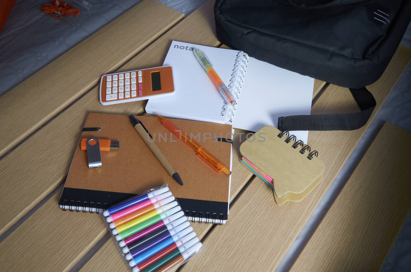 Back to school, notebooks, pens and markers by bpardofotografia