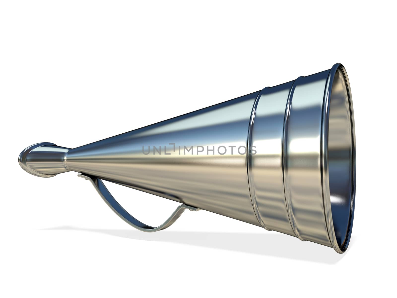 Retro old style megaphone 3D render illustration isolated on white background