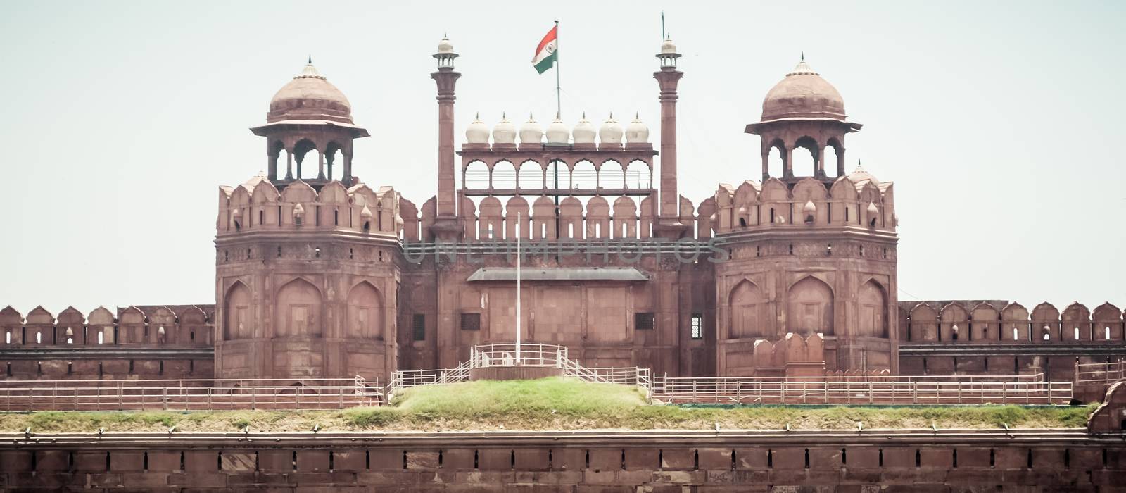 Red Fort Delhi India 1 May 2019 - Famous Red Fort also known as Blessed Fort, Agra Fort or Lāl Qila, made of massive red sandstone walls build by Mughal emperor Shah Jahan is historic palaces in world by sudiptabhowmick