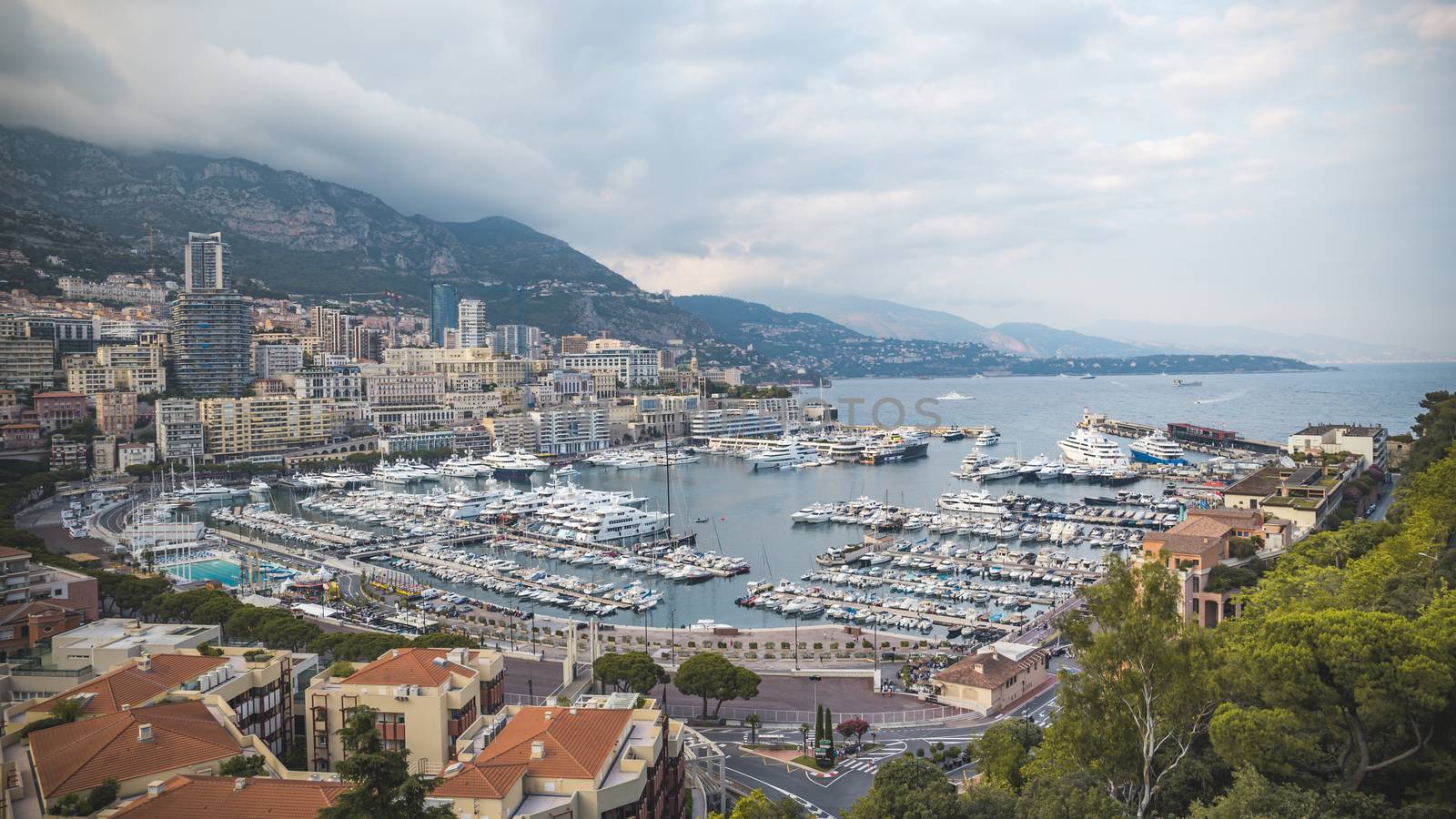 Nice view on beutiful city of Monaco in summer.