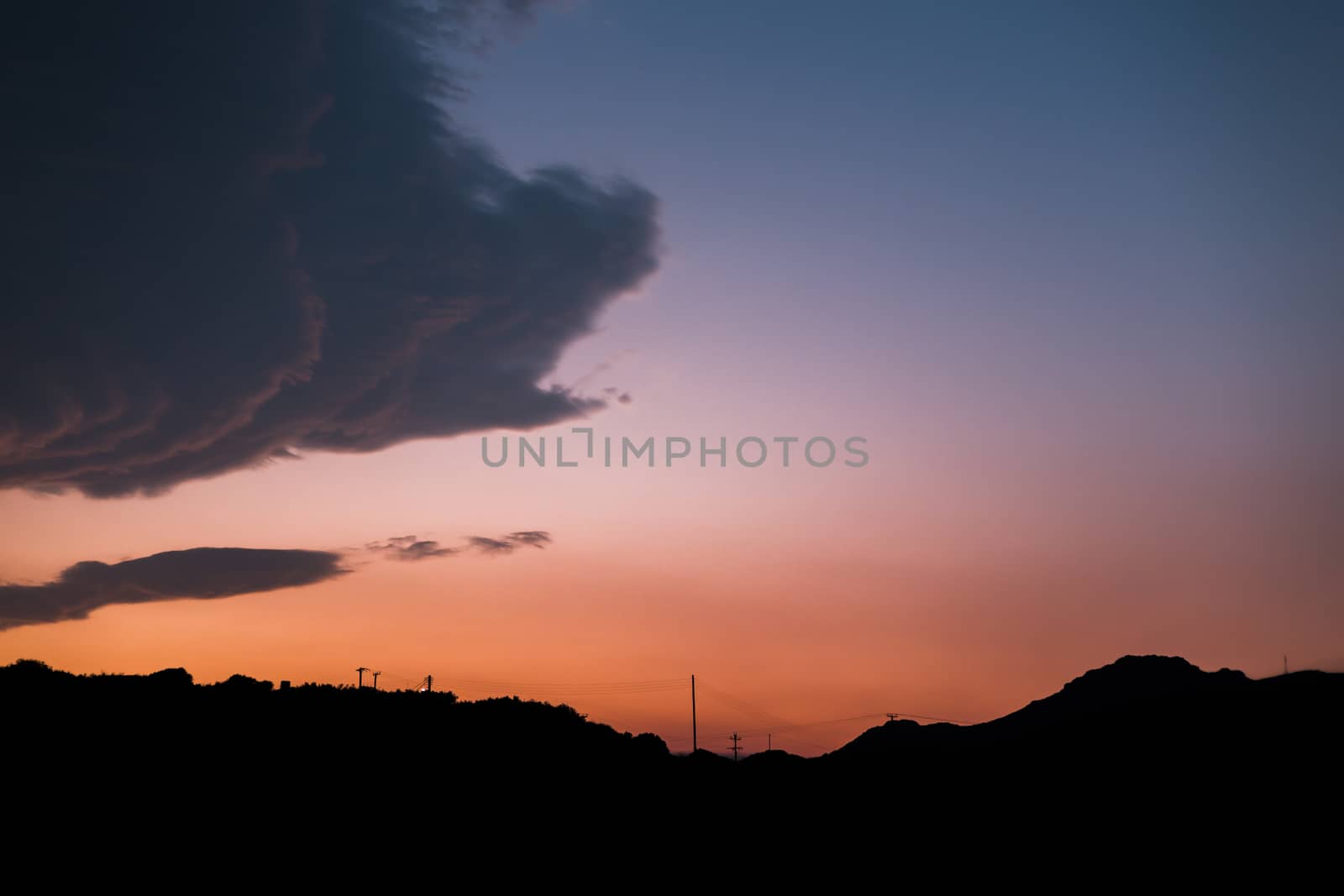 Nice sky minutes after sunset with cloud