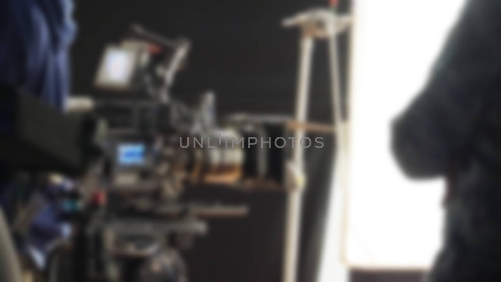 Blurry images of studio video shooting behind the scene by gnepphoto
