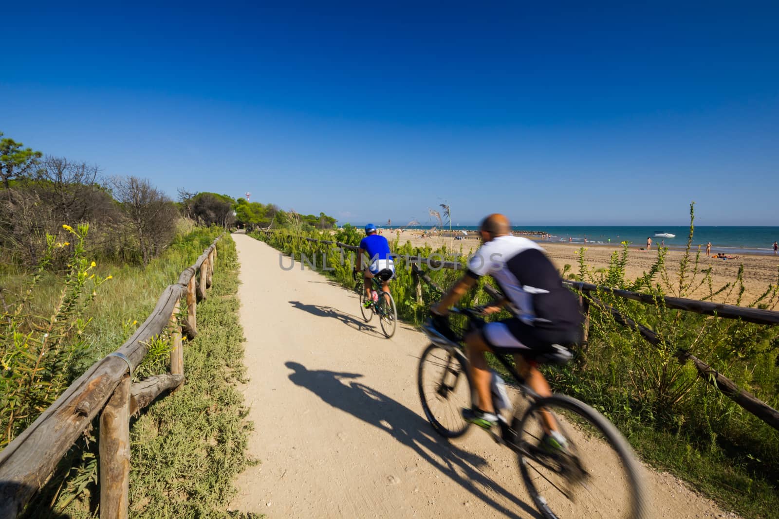 Nice road to beach, sunny day, nice blue sky