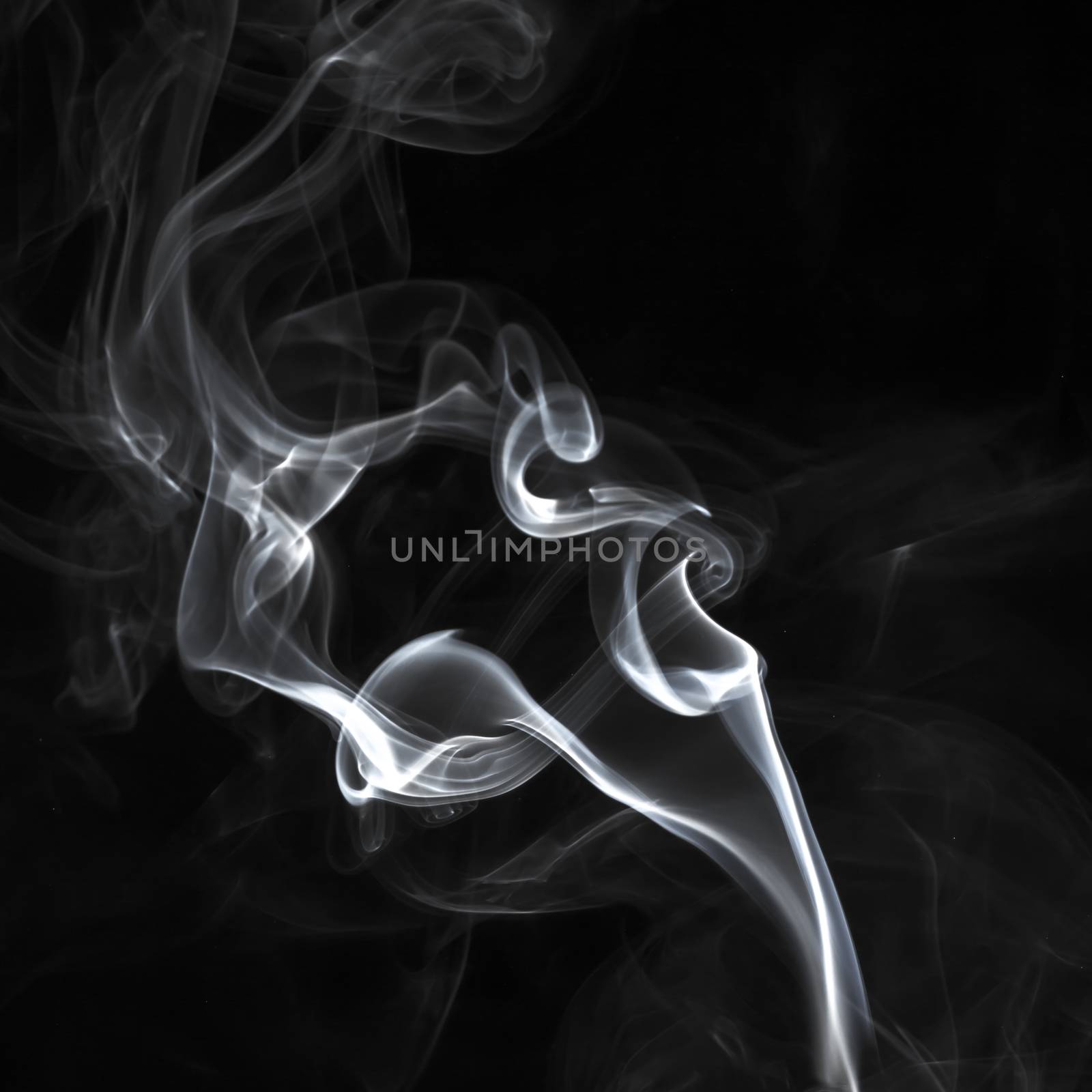 Abstract white smoke swirls pattern over the black background by petrsvoboda91