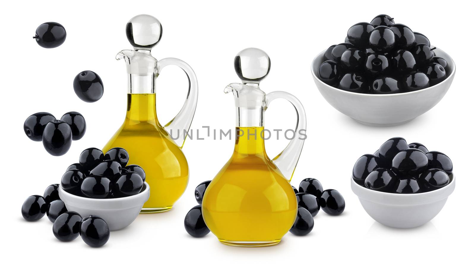 Olive oil isolated on white background with clipping path by xamtiw