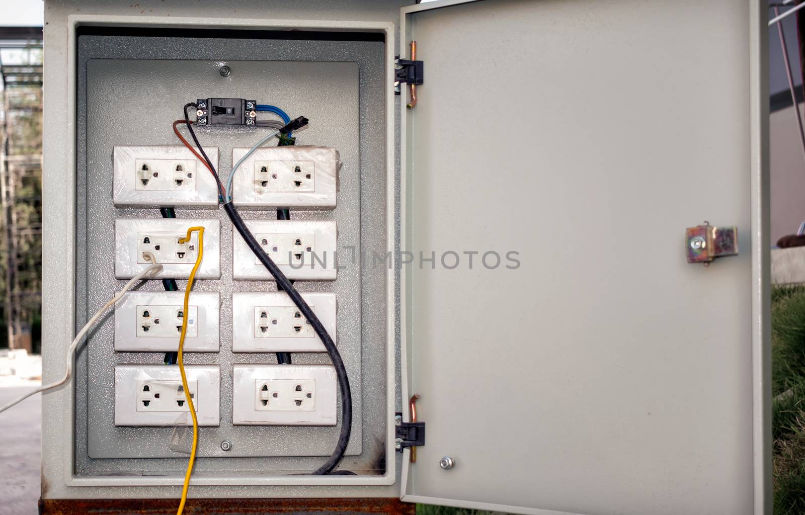 Dangerously Wired Electrical Sockets in a Breaker Box. by seika_chujo