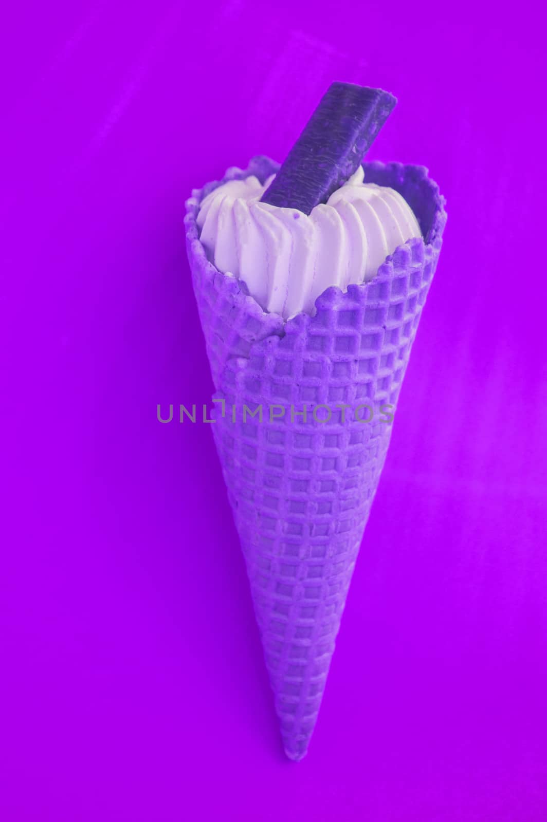 Ice cream CONE NEON COLORS pop art Flatley art, purple background by claire_lucia