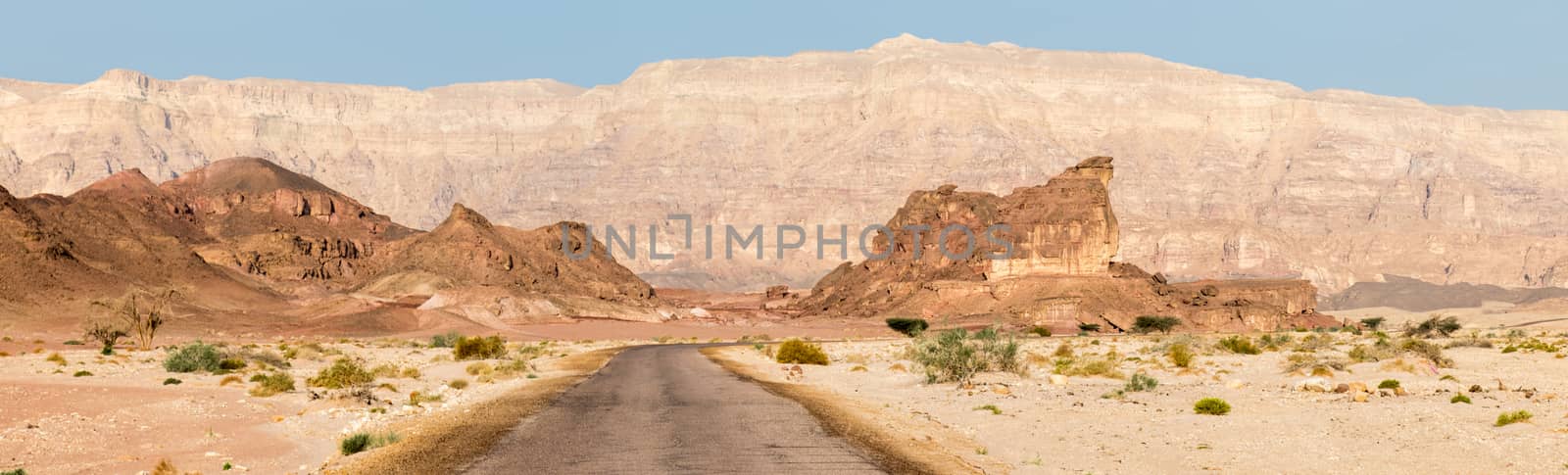 road in timan national park in south israel near eilat