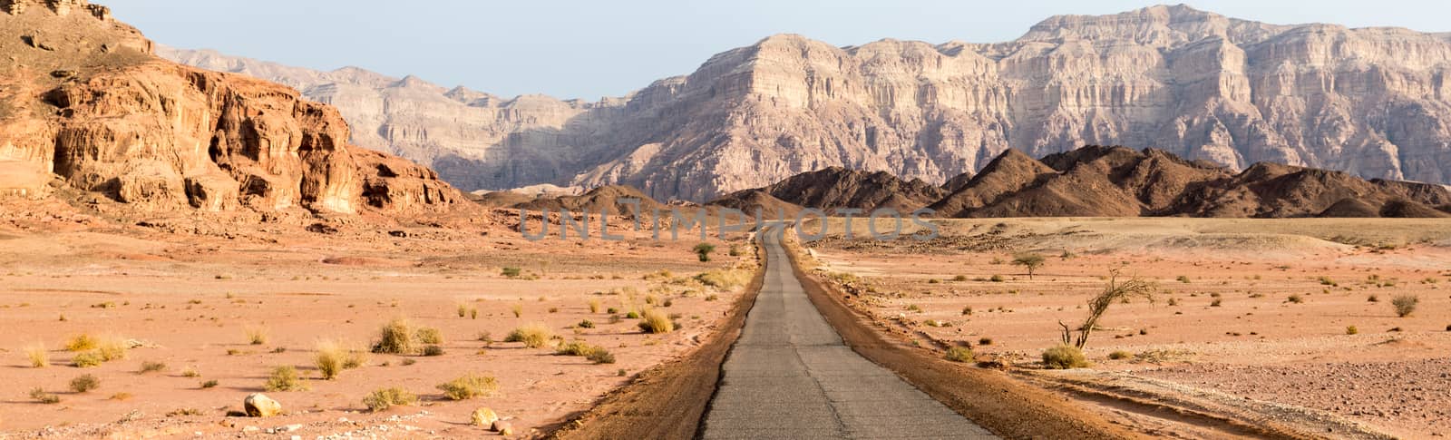 road in timan national park in south israel near eilat