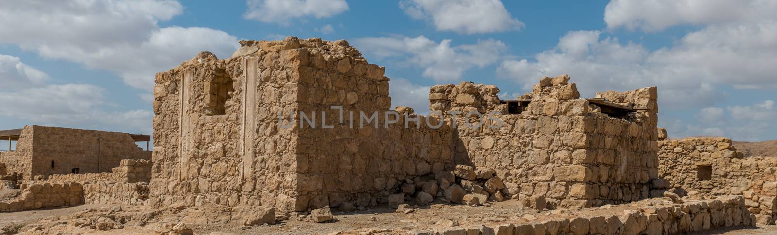 Ruins of the ancient Masada fortress in Israel,build by Herod the great