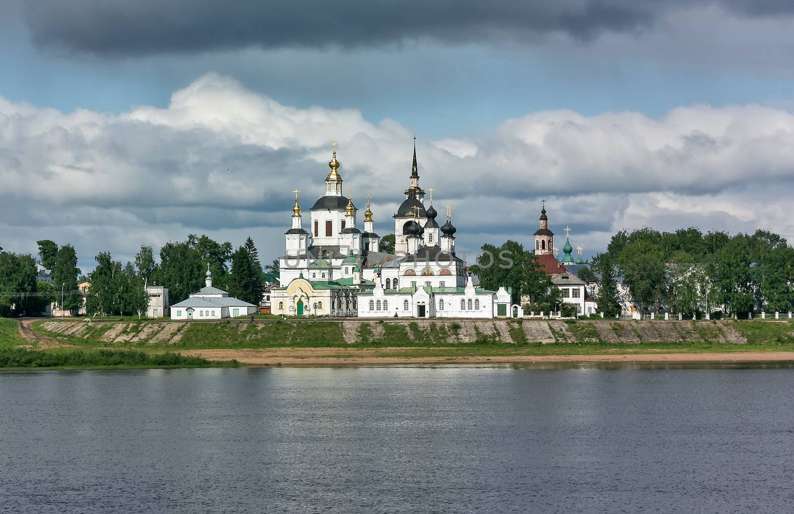 View of the historical centre of the Veliky Ustyug. Veliky Ustyug has a great historical significance and in the past was one of the major cities of Russian North.