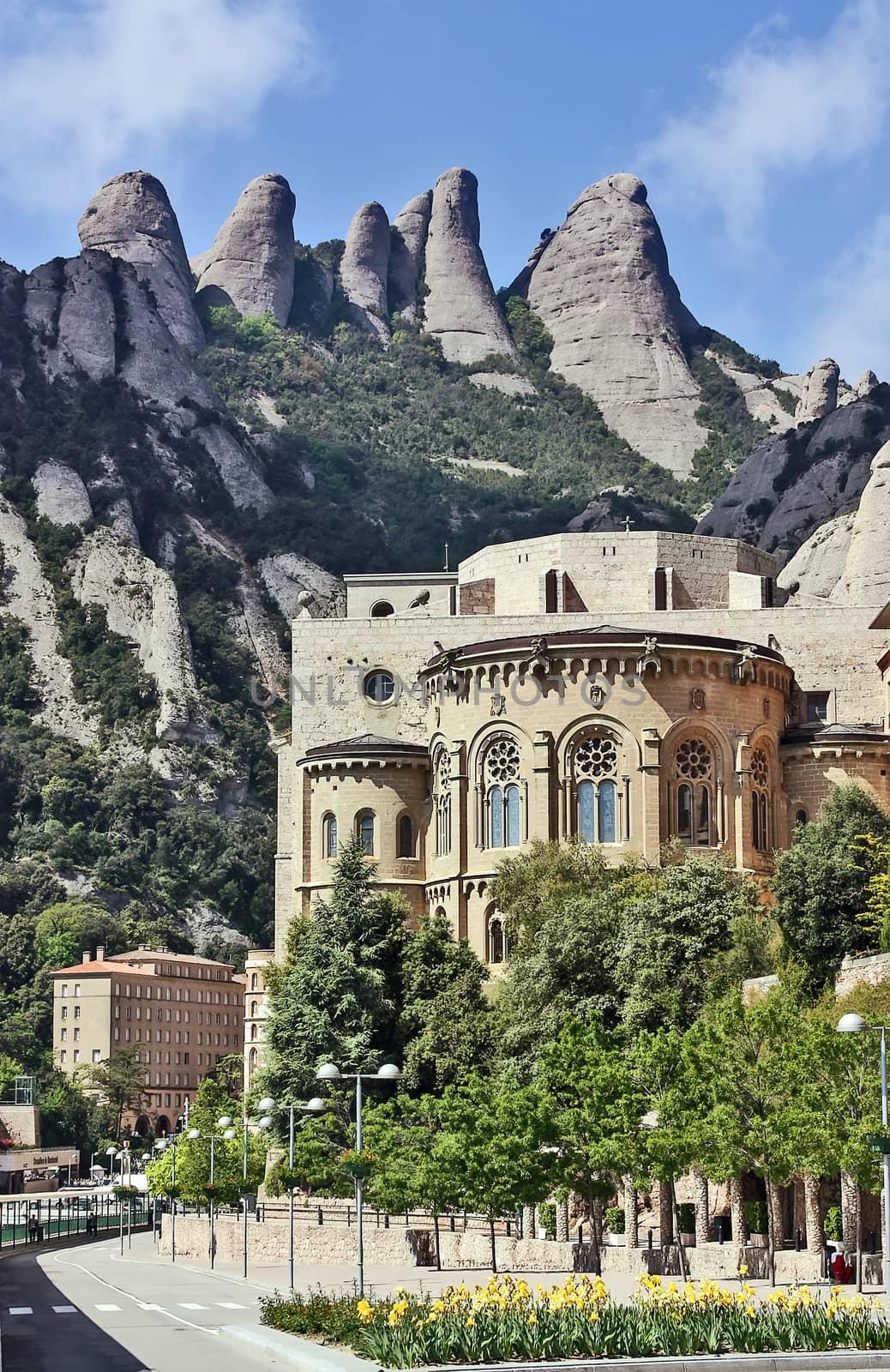 Santa Maria de Montserrat is a Benedictine abbey located on the mountain of Montserrat in Catalonia, Spain.